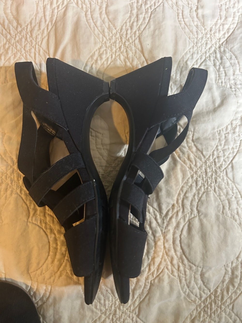Impo Black Elastic Strappy Slingback Heels - Picture 4 of 4